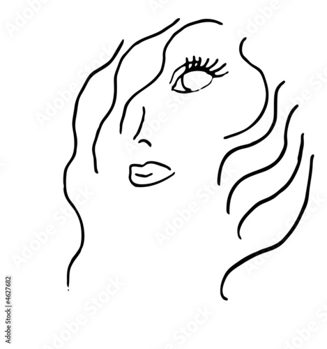 Beauty Salon Line Art Logo Illustration