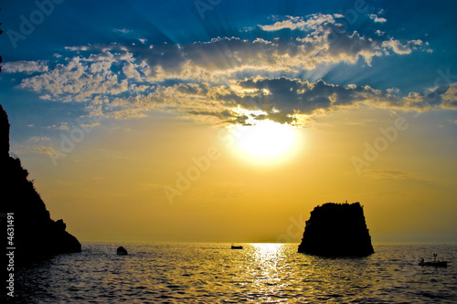 The sun above the sea