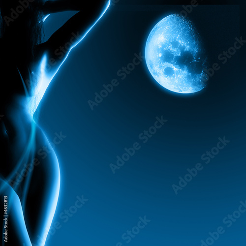 Obraz na plátně The Woman in the moonlight (3D model)