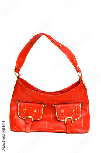 Red woman bag isolated on the white