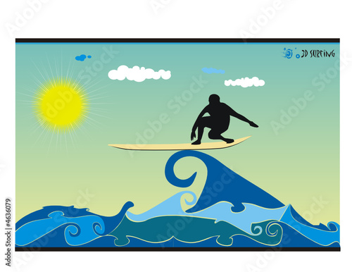 composicion de surfer en vector