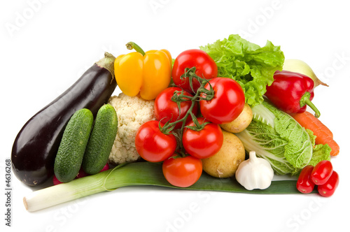 Set of different vegetables isolated on white #4636268