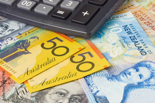 Australia and New Zealand currency pair used in forex trading photo