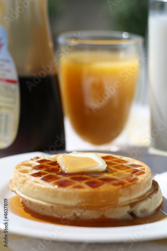 Waffles with Juice and Coff...