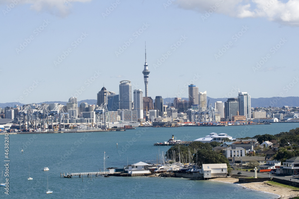 Auckland City New Zealand CBD and wharf Auckland City New Zealand CBD and wharf
