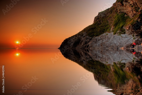 Sunset reflecting in water