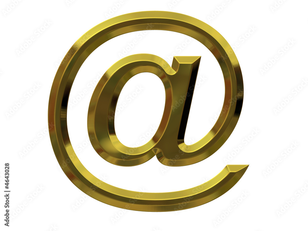 Email Symbol in Gold, freigestellt Email Symbol in Gold, freigestellt