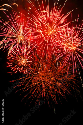Red firework with copy space