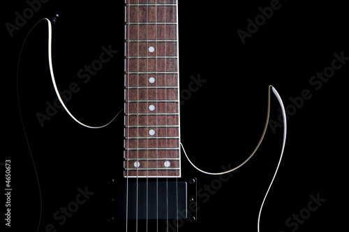 electric guitar silhouette isolated on black