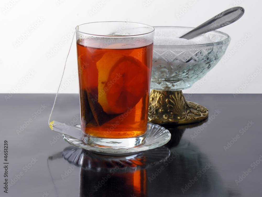 glass of tea and sugar basin glass of tea and sugar basin