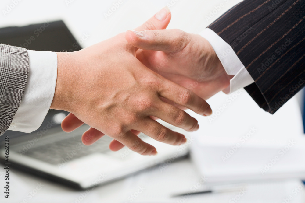 Handshake in office