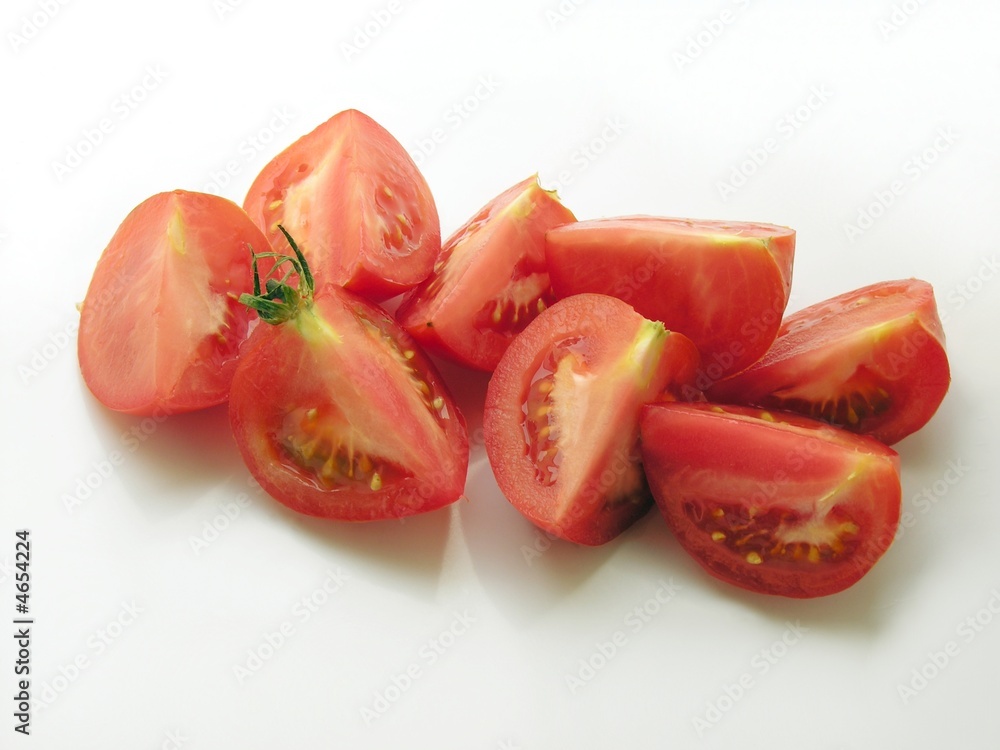 quarters of red tomatoes