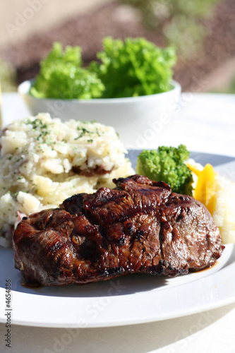 Beef Steak and Mashed Potatoes