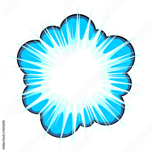Blue explosive callout area for text over white background