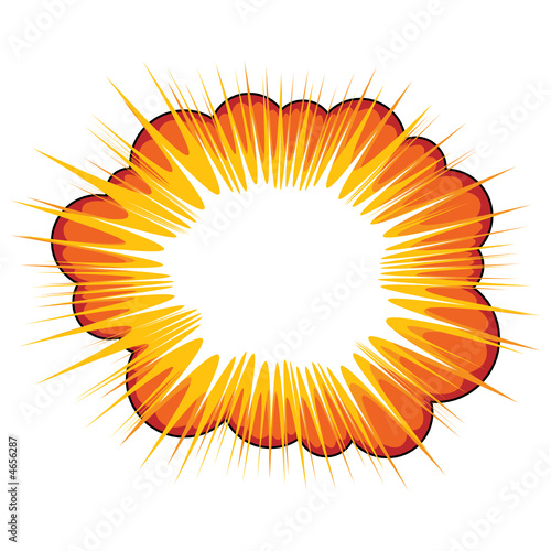 Orange explosive callout area for text over white background