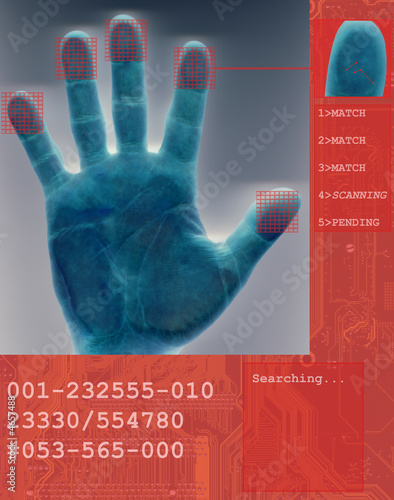 Fotografie Electronic biometric fingerprint scan