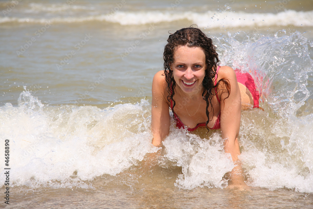 woman in breakers