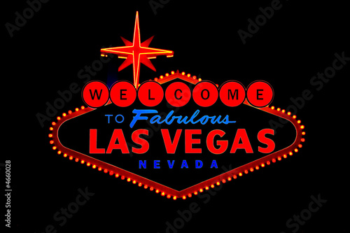welcome to las vegas street sign isolated on black background
