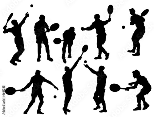 Lawn Tennis Vector Silhouettes