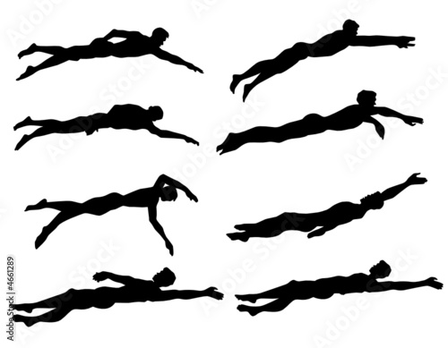 Swimming Vector Silhouettes