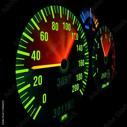Bike Speedometer - detailed and photorealistic illustration