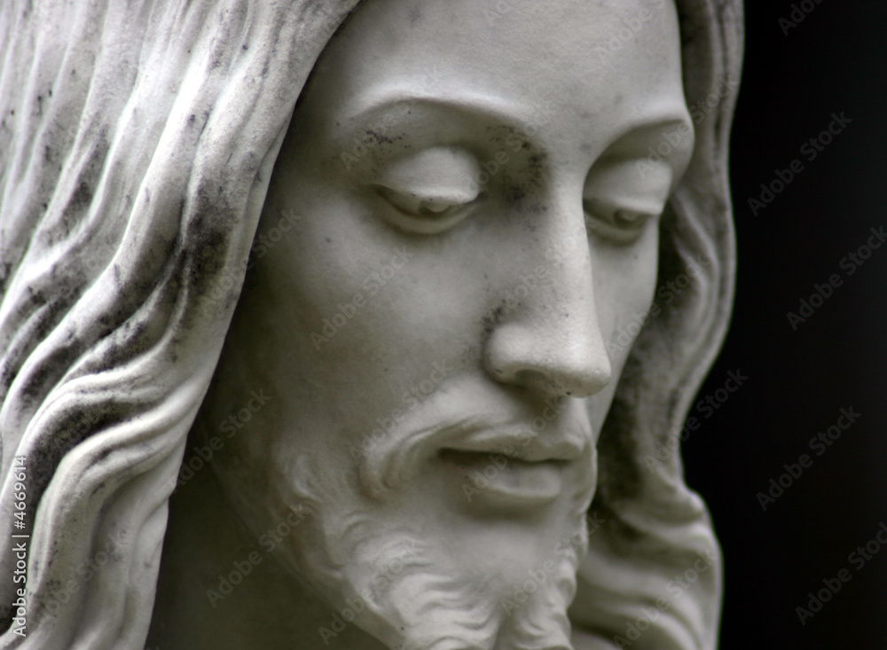 Jesus black and white, close-up