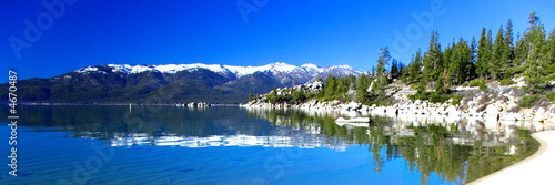 lake tahoe shoreline panorama #4670487