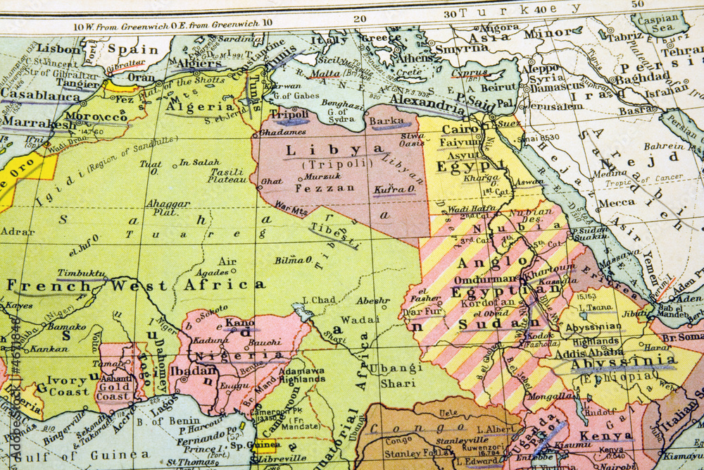Old Map of North Africa - Egypt