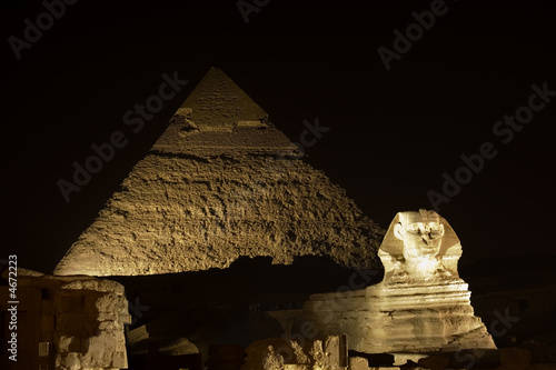 Sphinx and one of the great Giza Pyramids