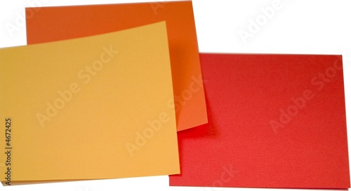 three pieces of color note papers