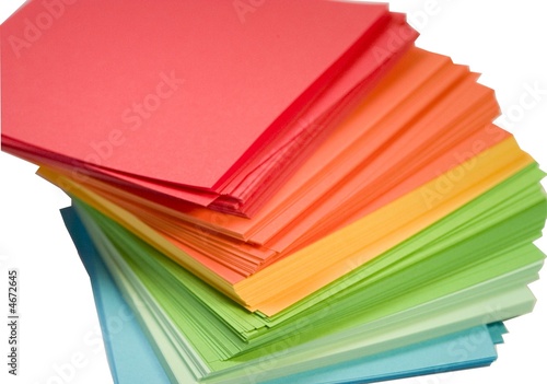 stack of brightly colored papers