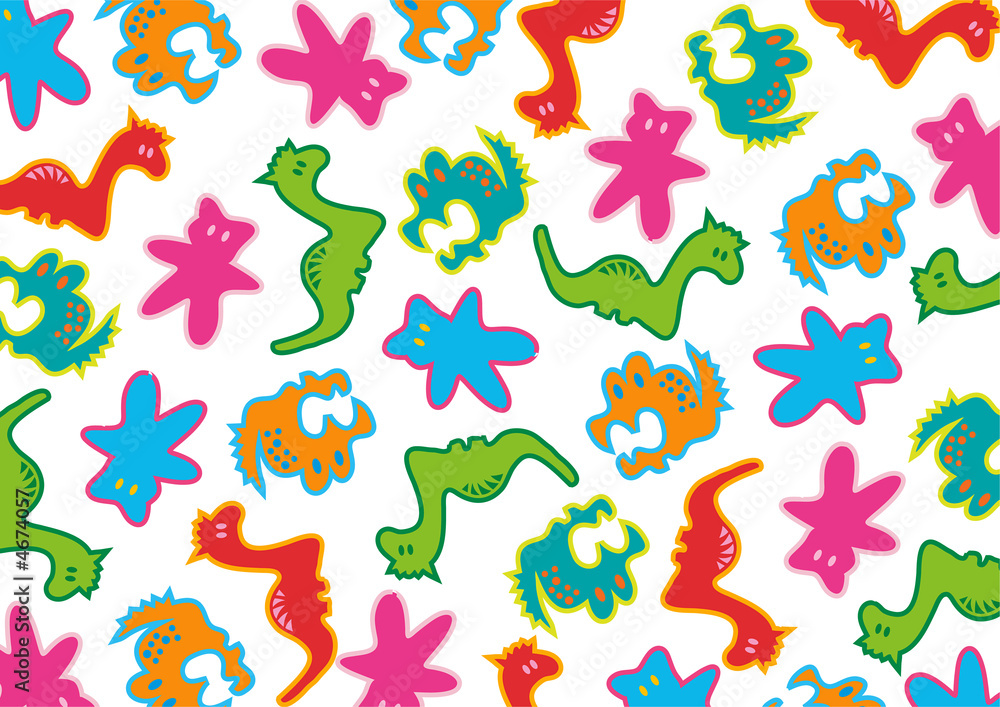 Obraz premium cartoon groovy toys pattern 