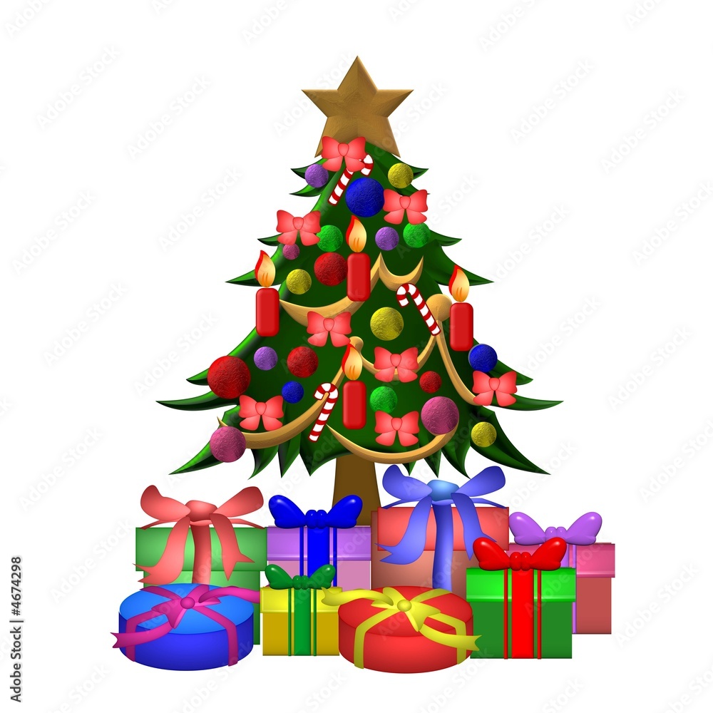 Naklejka premium geschmückter weihnachtsbaum