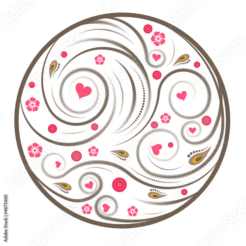 beautiful abstract vector floral heart design