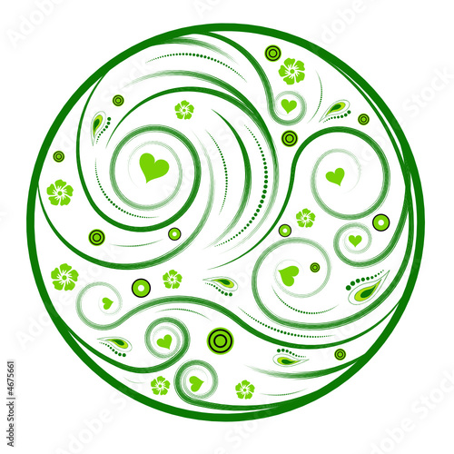 beautiful abstract vector floral heart design