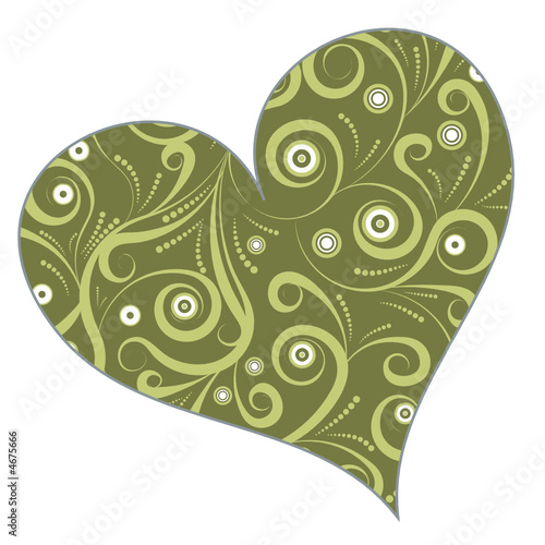 beautiful abstract vector floral heart design