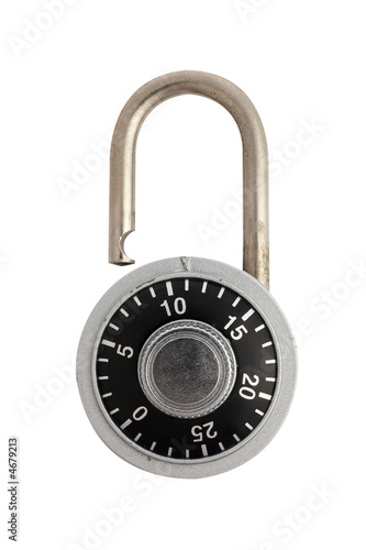 Unlocked combination padlock