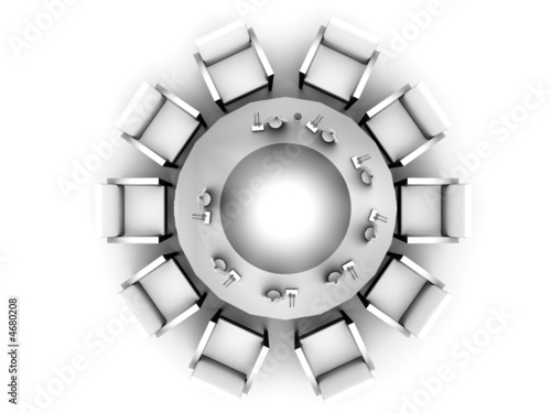 top view on a round table