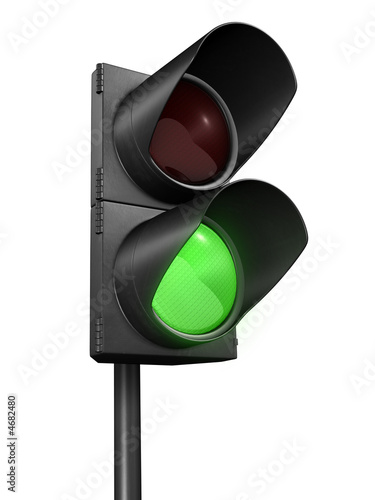 traffic lights green, perspective