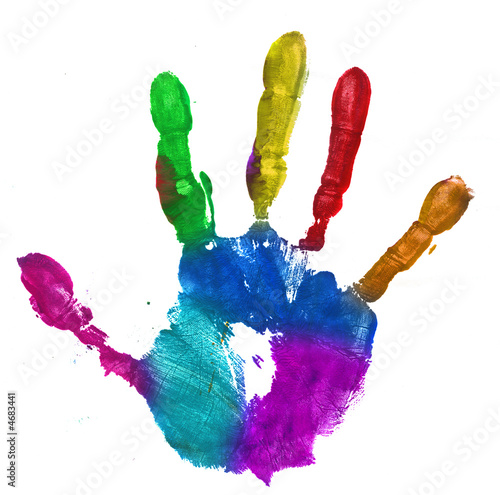 multicolor hand print