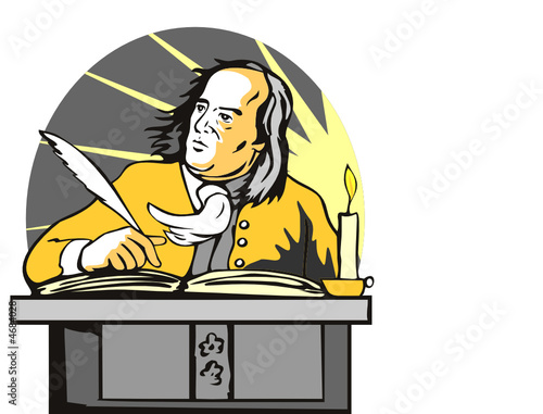 Gentleman writing on desk