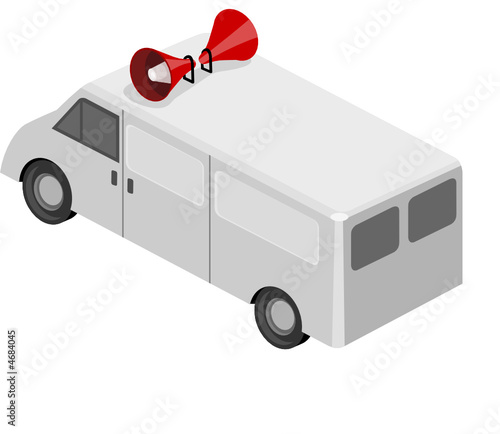 Van with speakers