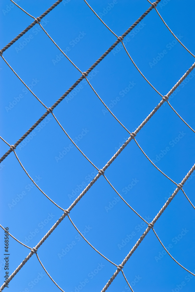 Shrouds of sailing ship over clear blue sky Shrouds of sailing ship over clear blue sky