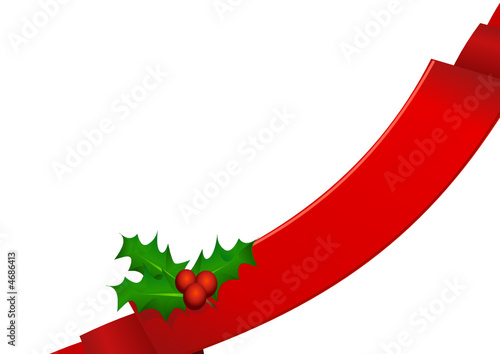 Bandeau rouge et houx en coin