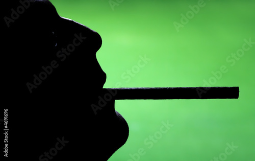 snooker player with a cigar