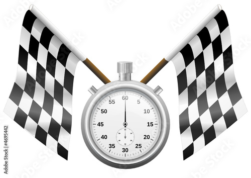 Drapeaux à damier et son chronomètre