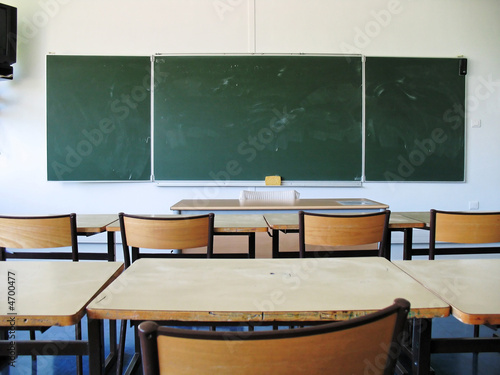 Salle de classe dans un lycée français.