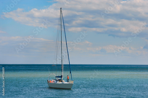 yacht in open sea