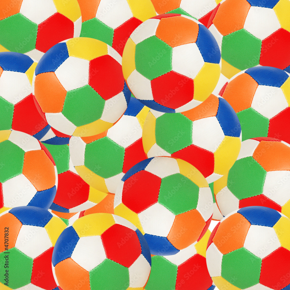 Background made of many colourful footballs Background made of many colourful footballs