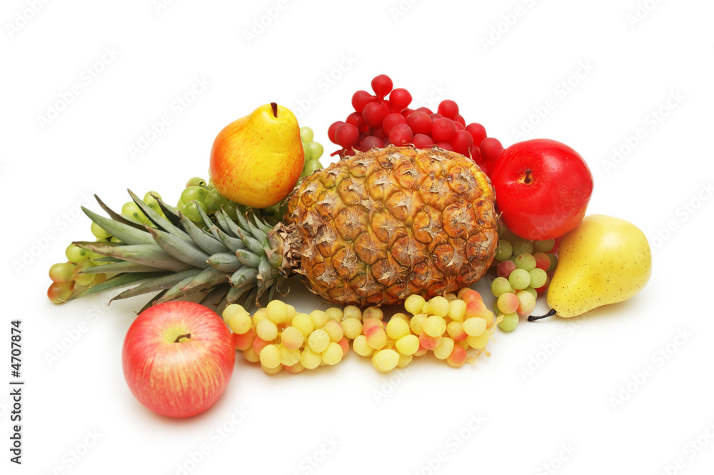 Various fruits isolated on the white background Various fruits isolated on the white background
